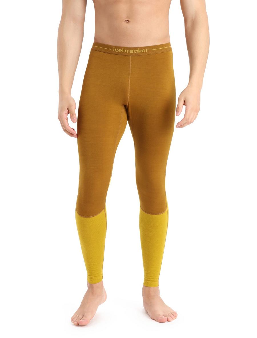 Men\'s Icebreaker 200 ZoneKnit™ Merino Leggings Clove / Silent Gold | CA 1827RVDW